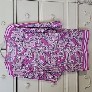 Michael Kors Women's XL Tunic Top Blouse Pink White Black